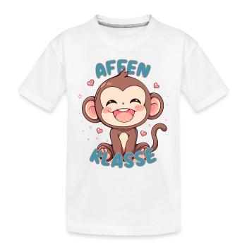 Süßes Affenklasse Grundschule Klassentier - Kinder Premium Bio T-Shirt - Weiß - Vorne