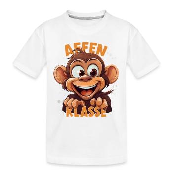 Cartoon Affenklasse Grundschule Klassentier - Kinder Premium Bio T-Shirt - Weiß - Vorne