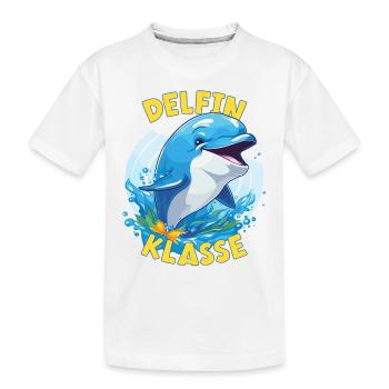 Cartoon Delfinklasse Grundschule Klassentier - Kinder Premium Bio T-Shirt - Weiß - Vorne