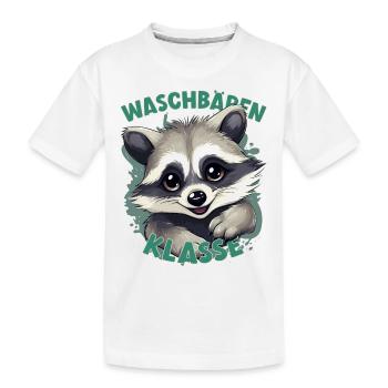 Cartoon Waschbärenklasse Grundschule Klassentier - Kinder Premium Bio T-Shirt - Weiß - Vorne
