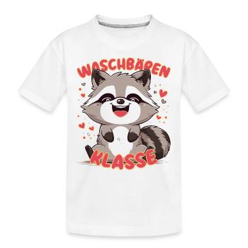 Süßes Waschbärenklasse Grundschule Klassentier - Kinder Premium Bio T-Shirt - Weiß - Vorne