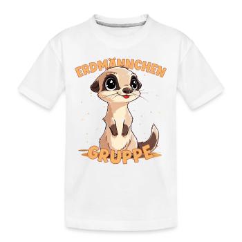 Cartoon Erdmännchengruppe Kindergarten Gruppentier - Kinder Premium Bio T-Shirt - Weiß - Vorne