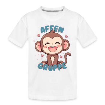 Süßes Affengruppe Kindergarten Gruppentier - Kinder Premium Bio T-Shirt - Weiß - Vorne