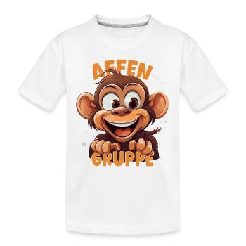 Cartoon Affengruppe Kindergarten Gruppentier - Kinder Premium Bio T-Shirt - Weiß - Vorne