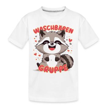 Süßes Waschbärengruppe Kindergarten Gruppentier - Kinder Premium Bio T-Shirt - Weiß - Vorne