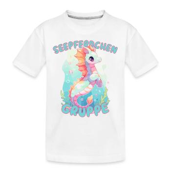 Süßes Seepferdchengruppe Kindergarten Gruppentier - Kinder Premium Bio T-Shirt - Weiß - Vorne