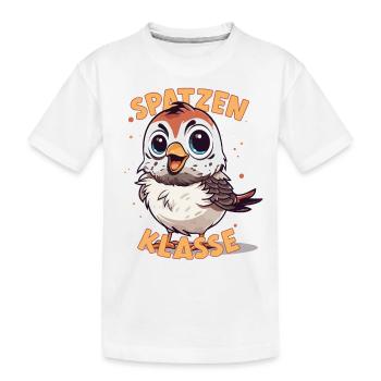 Cartoon Spatzenklasse Grundschule Klassentier - Kinder Premium Bio T-Shirt - Weiß - Vorne