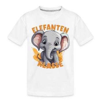 Cartoon Elefantenklasse Grundschule Klassentier - Kinder Premium Bio T-Shirt - Weiß - Vorne