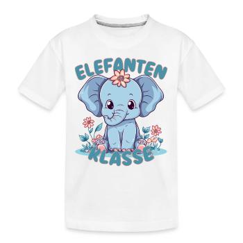 Süßes Elefantenklasse Grundschule Klassentier - Kinder Premium Bio T-Shirt - Weiß - Vorne