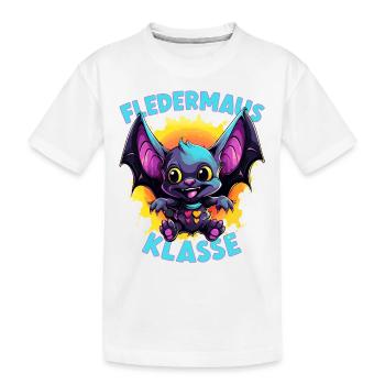 Cartoon Fledermausklasse Grundschule Klassentier - Kinder Premium Bio T-Shirt - Weiß - Vorne