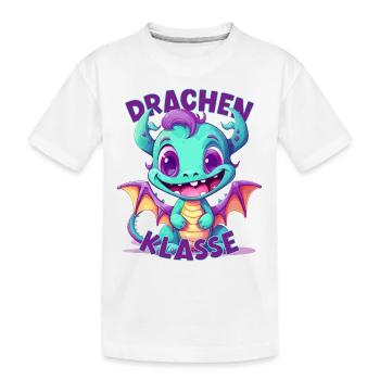 Cartoon Drachenklasse Grundschule Klassentier - Kinder Premium Bio T-Shirt - Weiß - Vorne