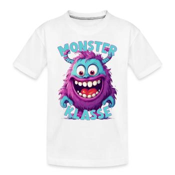 Cartoon Monsterklasse Grundschule Klassentier - Kinder Premium Bio T-Shirt - Weiß - Vorne