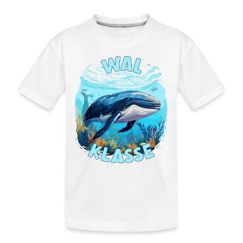 Cartoon Walklasse Grundschule Klassentier Wal - Kinder Premium Bio T-Shirt - Weiß - Vorne