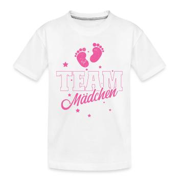 Gender Reveal Party Team Mädchen - Kinder Premium Bio T-Shirt - Weiß - Vorne