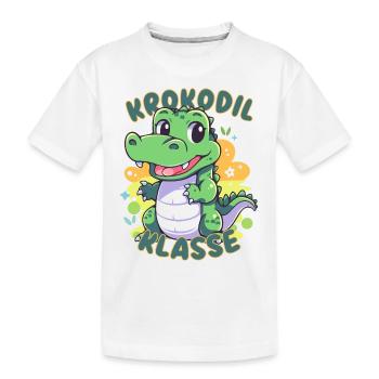 Süßes Krokodilklasse Grundschule Klassentier - Kinder Premium Bio T-Shirt - Weiß - Vorne