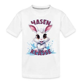 Cartoon Hasenklasse Grundschule Klassentier Hase - Kinder Premium Bio T-Shirt - Weiß - Vorne