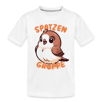 Süßes Spatzengruppe Kindergarten Gruppentier Spatz - Kinder Premium Bio T-Shirt - Weiß - Vorne