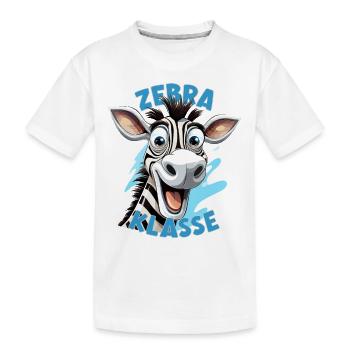 Cartoon Zebraklasse Grundschule Klassentier Zebra - Kinder Premium Bio T-Shirt - Weiß - Vorne