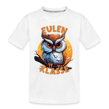 Cartoon Eulenklasse Grundschule Klassentier Eule - Kinder Premium Bio T-Shirt - Weiß - Vorne