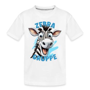 Cartoon Zebragruppe Kindergarten Gruppentier Zebra - Kinder Premium Bio T-Shirt - Weiß - Vorne