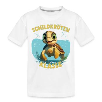 Cartoon Schildkrötenklasse Grundschule Klassentier - Kinder Premium Bio T-Shirt - Weiß - Vorne