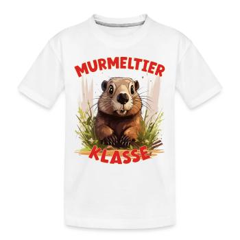 Cartoon Murmeltierklasse Grundschule Klassentier - Kinder Premium Bio T-Shirt - Weiß - Vorne