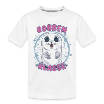 Süßes Robbenklasse Grundschule Klassentier Robbe - Kinder Premium Bio T-Shirt - Weiß - Vorne