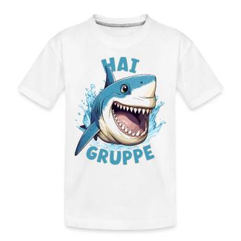 Comic Haigruppe Kindergarten Gruppentier Hai - Kinder Premium Bio T-Shirt - Weiß - Vorne