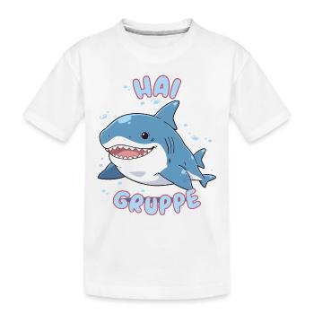Süßes Haigruppe Kindergarten Gruppentier Hai - Kinder Premium Bio T-Shirt - Weiß - Vorne
