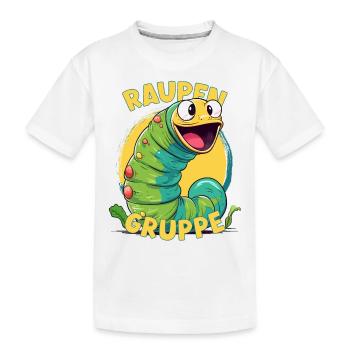 Comic Raupengruppe Kindergarten Gruppentier Raupe - Kinder Premium Bio T-Shirt - Weiß - Vorne