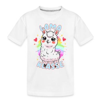Süßes Lamaklasse Grundschule Klassentier Lama - Kinder Premium Bio T-Shirt - Weiß - Vorne
