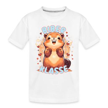 Süßes Biberklasse Grundschule Klassentier Biber - Kinder Premium Bio T-Shirt - Weiß - Vorne