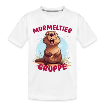 Süßes Murmeltiergruppe Kindergarten Gruppentier - Kinder Premium Bio T-Shirt - Weiß - Vorne