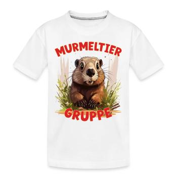 Comic Murmeltiergruppe Kindergarten Gruppentier - Kinder Premium Bio T-Shirt - Weiß - Vorne