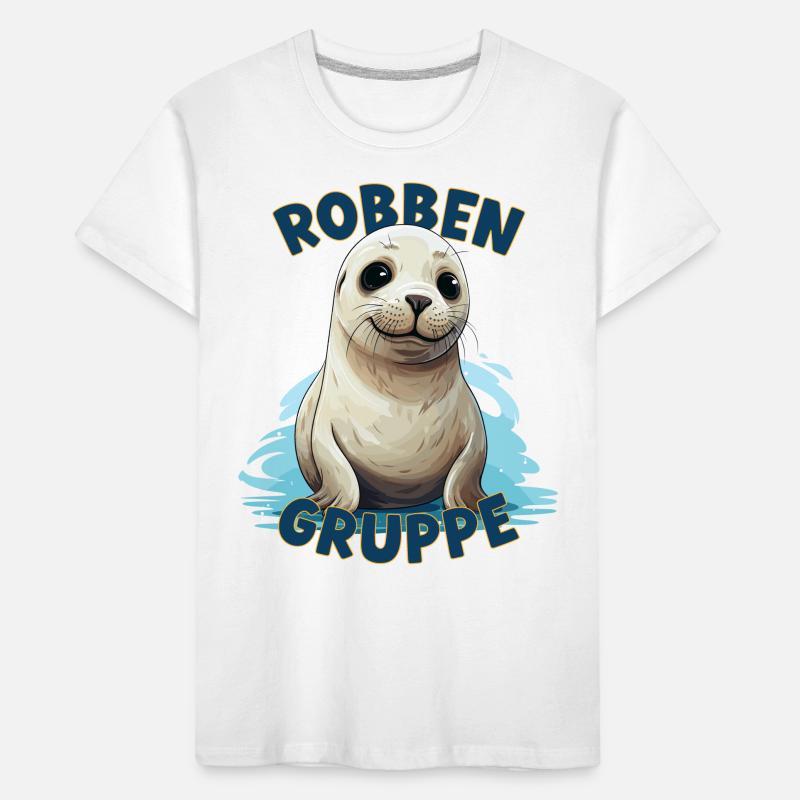 Comic Robbengruppe Kindergarten Gruppentier Robbe Kinder Premium Bio T-Shirt