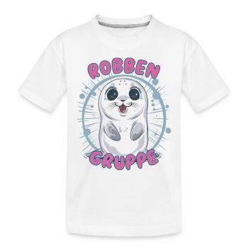 Süßes Robbengruppe Kindergarten Gruppentier Robbe - Kinder Premium Bio T-Shirt - Weiß - Vorne