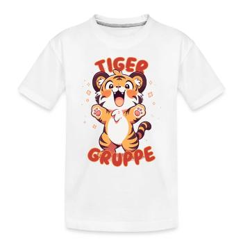 Süßes Tigergruppe Kindergarten Gruppentier Tiger - Kinder Premium Bio T-Shirt - Weiß - Vorne