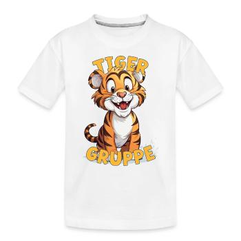 Comic Tigergruppe Kindergarten Gruppentier Tiger - Kinder Premium Bio T-Shirt - Weiß - Vorne