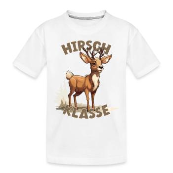 Cartoon Hirschklasse Grundschule Klassentier - Kinder Premium Bio T-Shirt - Weiß - Vorne