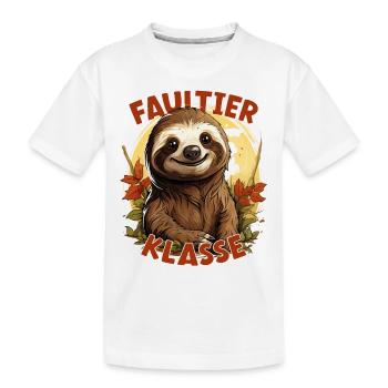 Cartoon Faultierklasse Grundschule Klassentier - Kinder Premium Bio T-Shirt - Weiß - Vorne