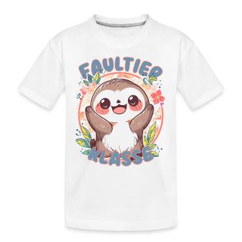 Süßes Faultierklasse Grundschule Klassentier - Kinder Premium Bio T-Shirt - Weiß - Vorne