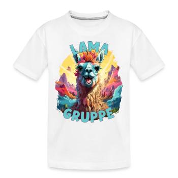 Comic Lamagruppe Kindergarten Gruppentier Lama - Kinder Premium Bio T-Shirt - Weiß - Vorne