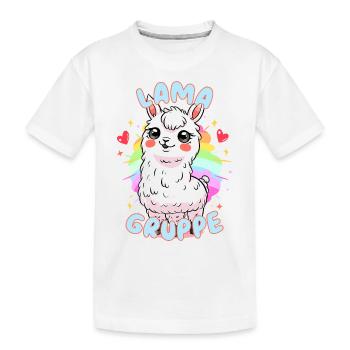 Süßes Lamagruppe Kindergarten Gruppentier Lama - Kinder Premium Bio T-Shirt - Weiß - Vorne