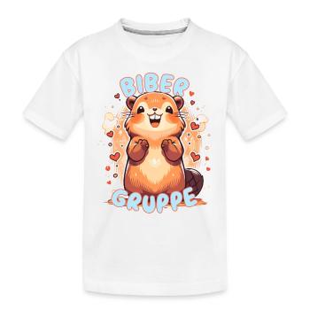 Süßes Bibergruppe Kindergarten Gruppentier Biber - Kinder Premium Bio T-Shirt - Weiß - Vorne