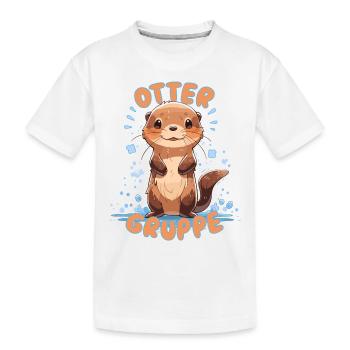 Süßes Ottergruppe Kindergarten Gruppentier Otter - Kinder Premium Bio T-Shirt - Weiß - Vorne