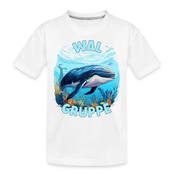 Comic Walgruppe Kindergarten Gruppentier Wal - Kinder Premium Bio T-Shirt - Weiß - Vorne
