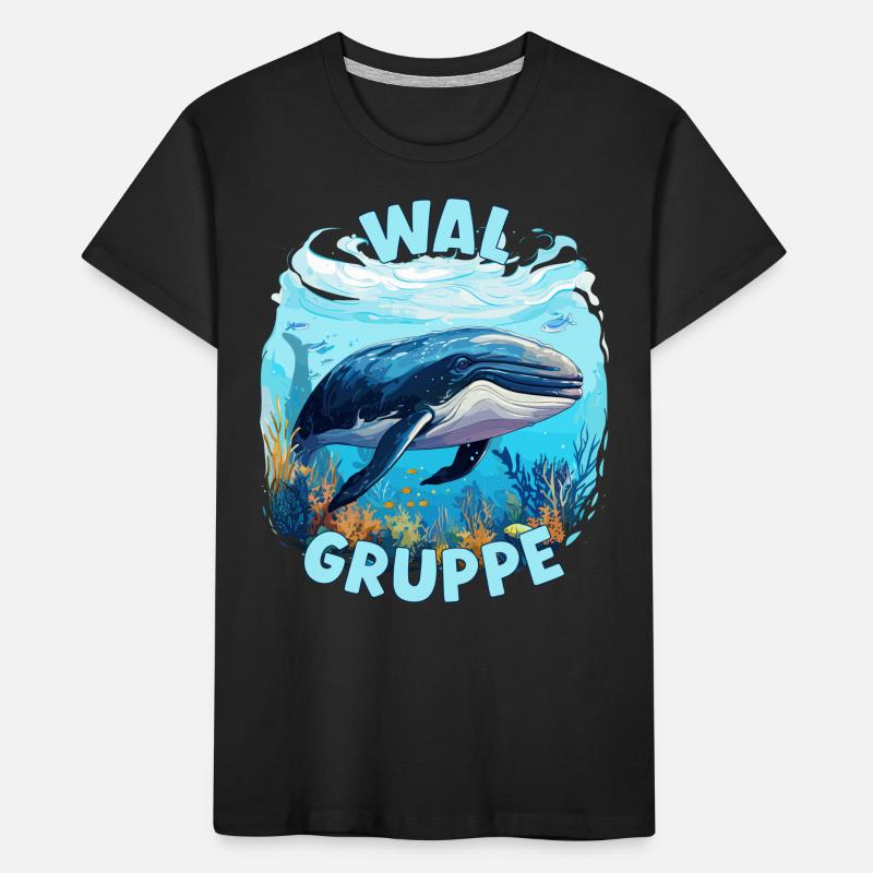 Comic Walgruppe Kindergarten Gruppentier Wal Kinder Premium Bio T-Shirt
