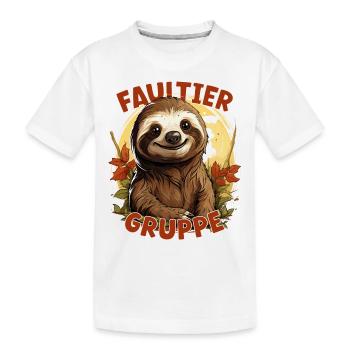 Comic Faultiergruppe Kindergarten Gruppentier - Kinder Premium Bio T-Shirt - Weiß - Vorne