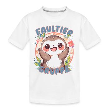 Süßes Faultiergruppe Kindergarten Gruppentier - Kinder Premium Bio T-Shirt - Weiß - Vorne