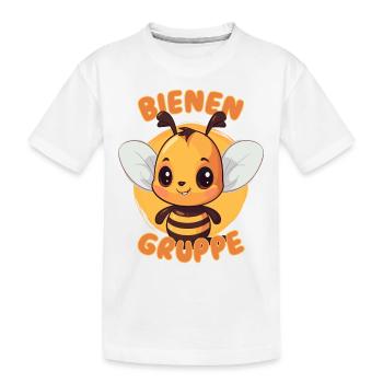 Süßes Bienengruppe Kindergarten Gruppentier Biene - Kinder Premium Bio T-Shirt - Weiß - Vorne